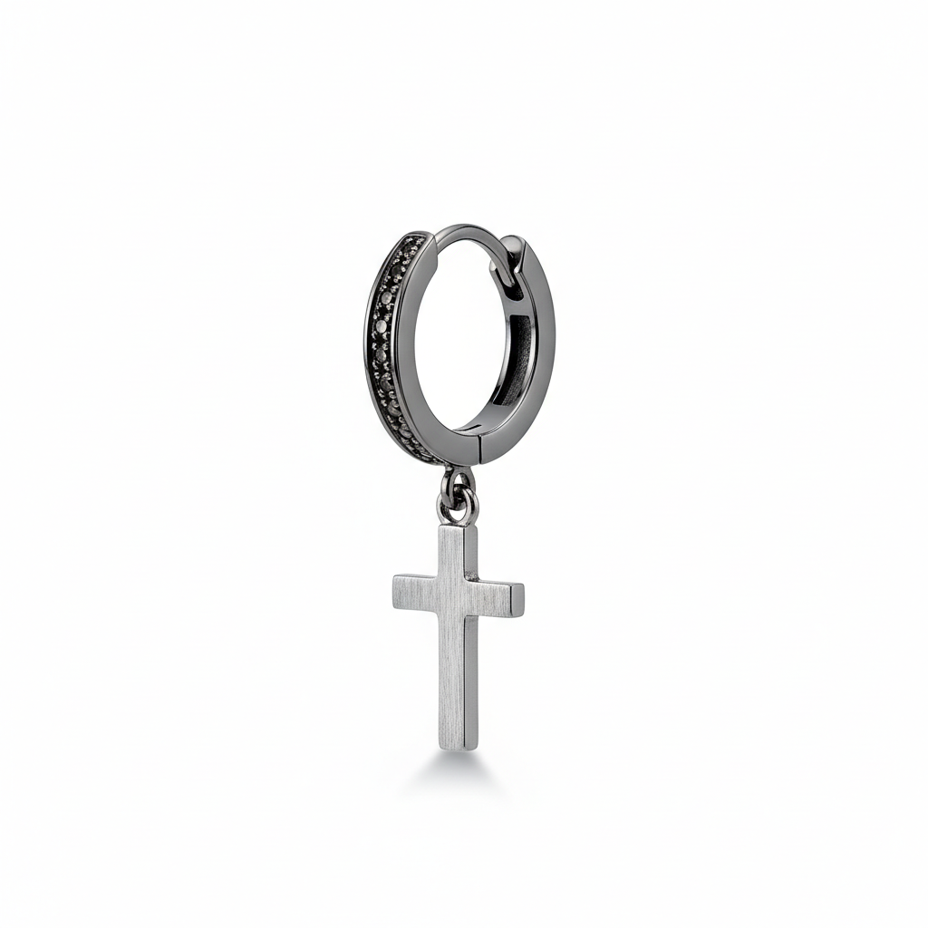 Crossed Hoop Earring